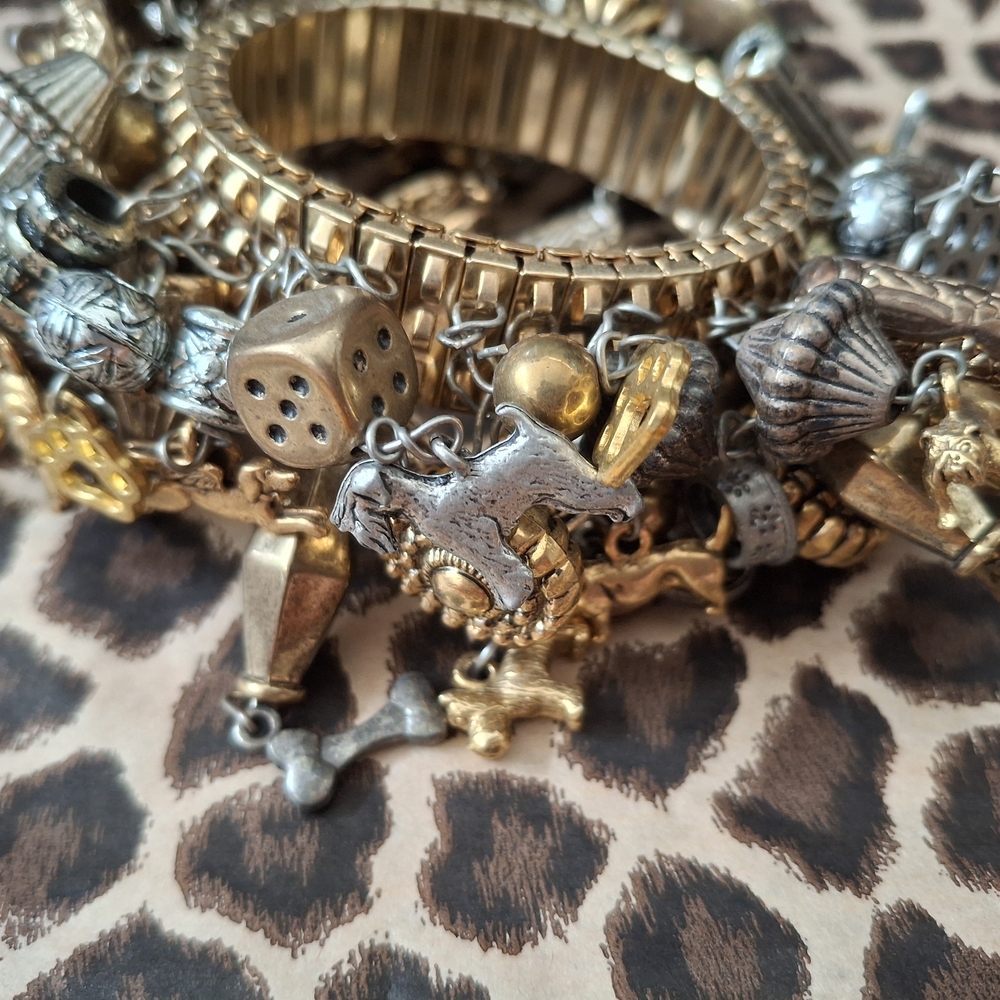 DOG LOVERS Gold and Silver Charm Bracelet
